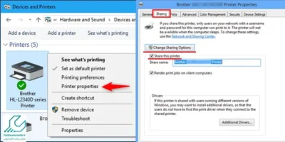 اشتراک‌گذاری پرینتر در شبکه + بررسی علت شیر نشدن چاپگر در ویندوز 10